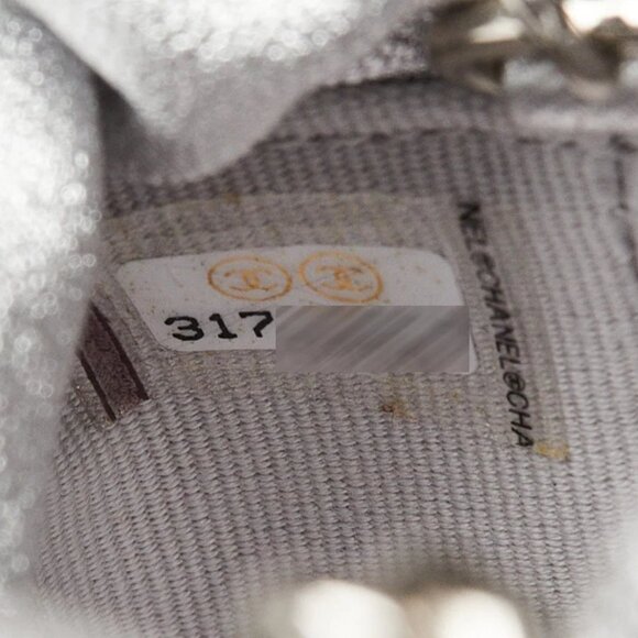 Chanel Metallic Silver Quilted Leather Mini Drawstring CC Bucket Bag - Picture 7 of 12